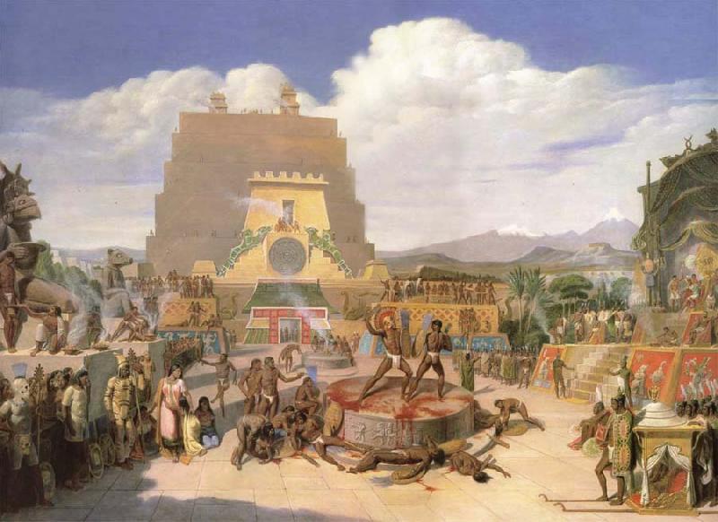 unknow artist Sacrificios de Tlahuicole O Los en gladiatoria de piedra de la oil painting image